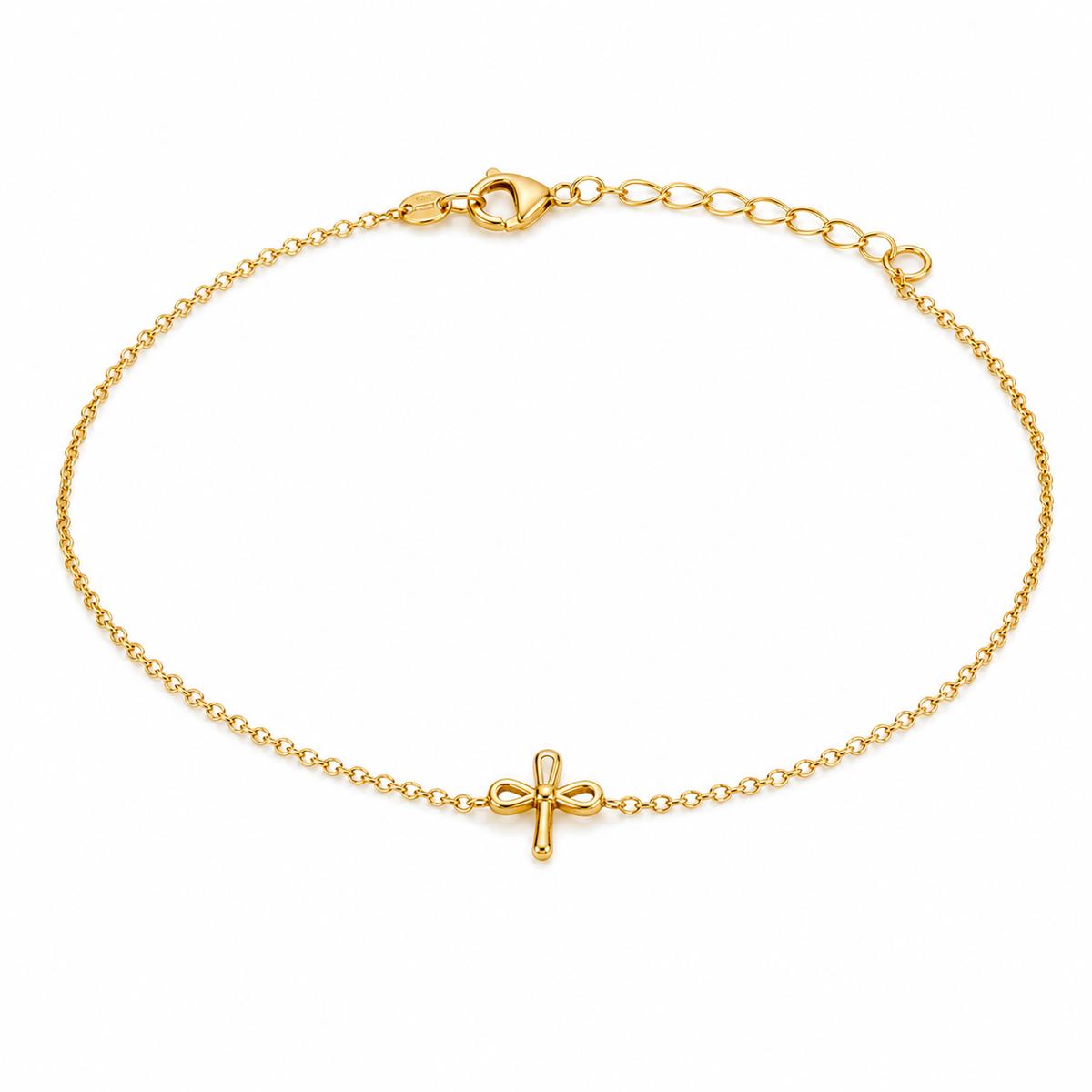 Golden Bow Cross Anklet product image 1