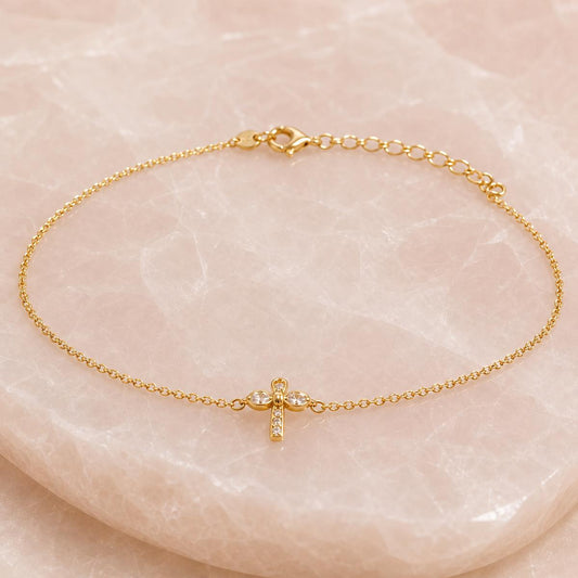 Golden Bow Cross Anklet product image 2