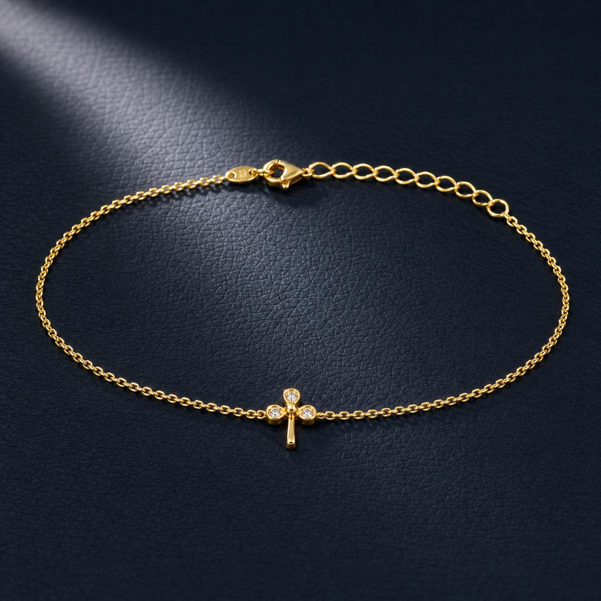 Golden Bow Cross Anklet product image 3