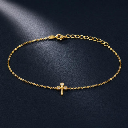 Golden Bow Cross Anklet product image 3