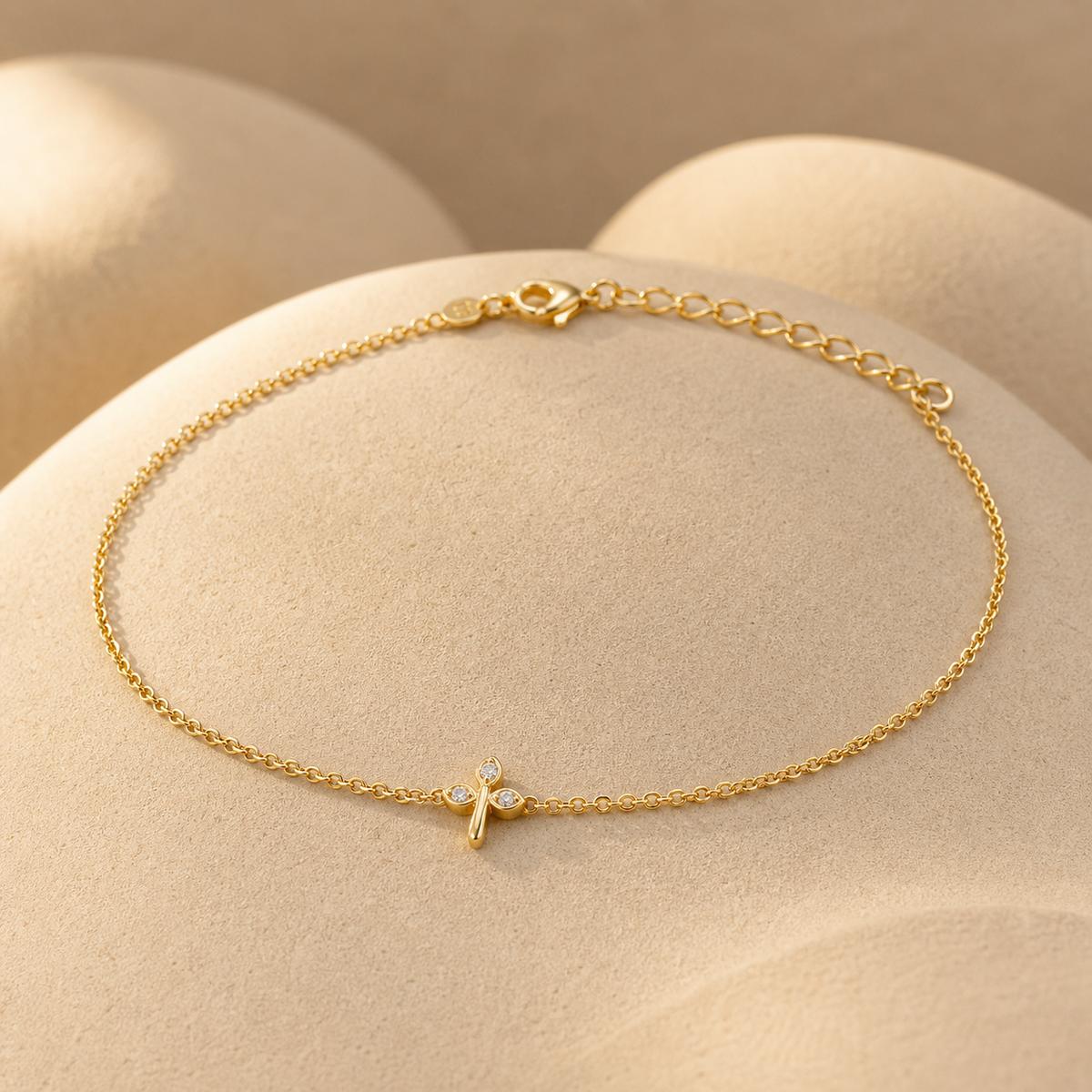 Golden Bow Cross Anklet product image 6