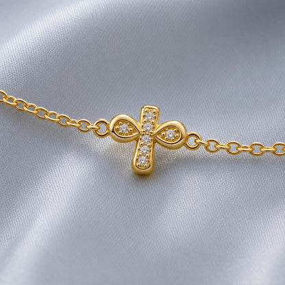 Golden Bow Cross Anklet product image 9