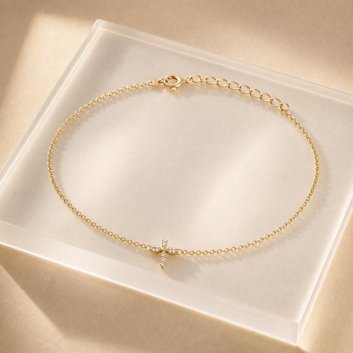 Golden Bow Cross Anklet product image 10