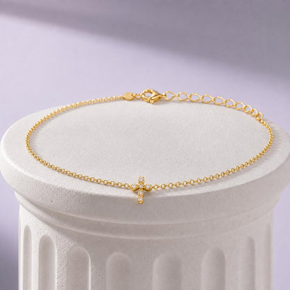 Golden Bow Cross Anklet product image 12