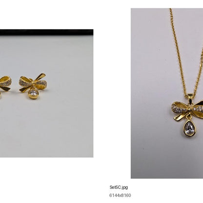 Golden Bow Drop Bloom Jewellery Set product image 7