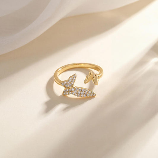 Golden Adjustable Butterfly Spark Ring product image 2