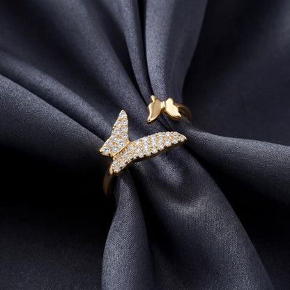 Golden Adjustable Butterfly Spark Ring product image 3