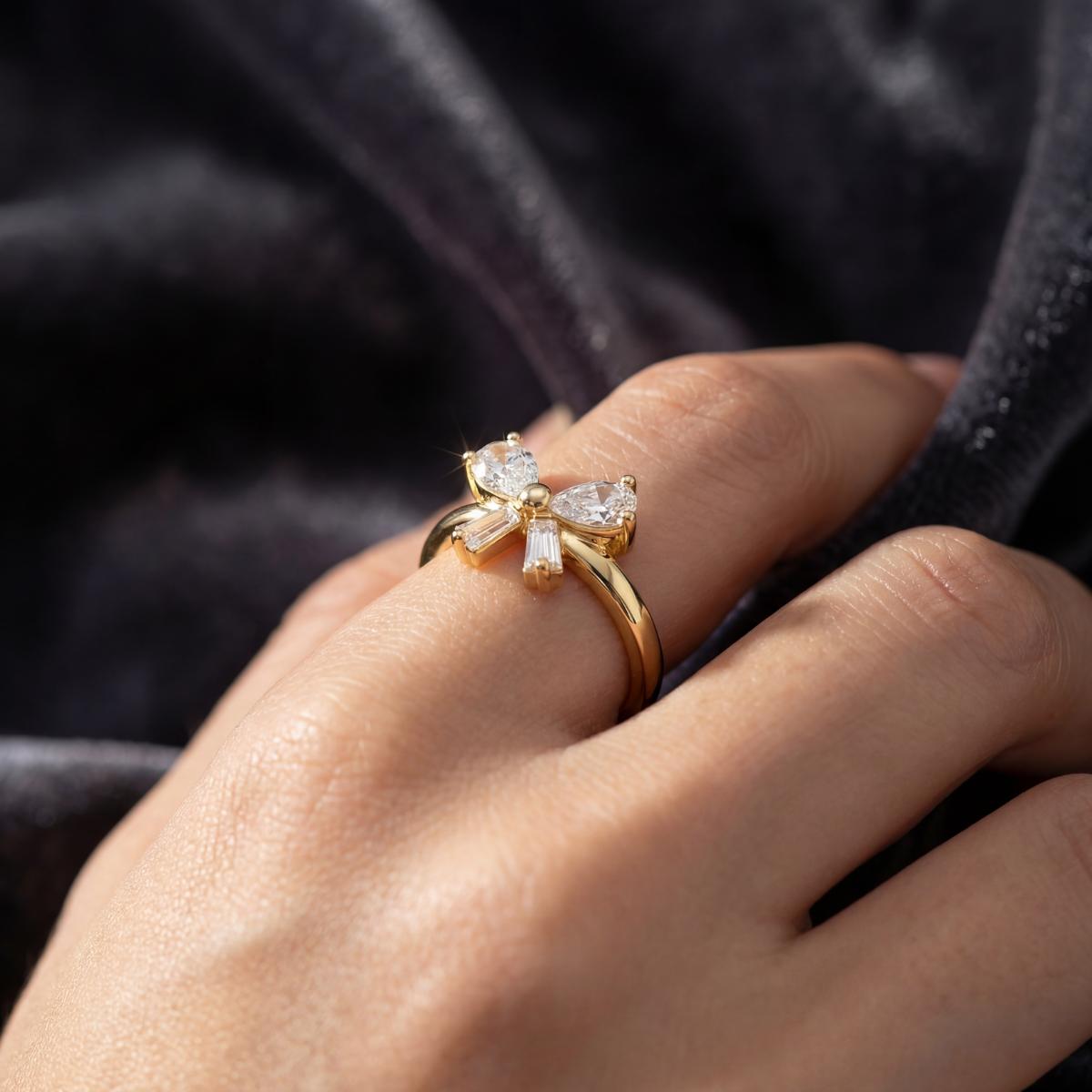 Golden Celeste Bloom Ring design detail