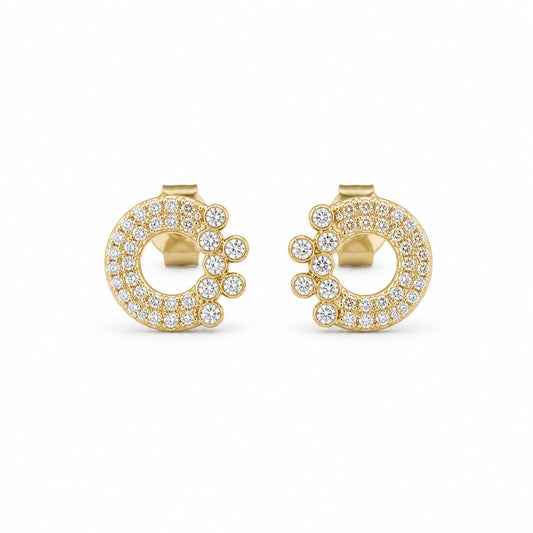 Golden Celeste Crescent Cluster Earrings product image 1