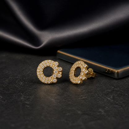 Golden Celeste Crescent Cluster Earrings product image 2