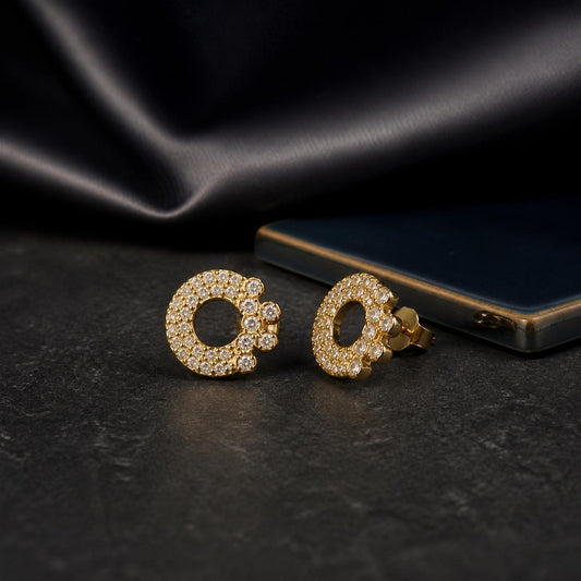 Golden Celeste Crescent Cluster Earrings product image 2
