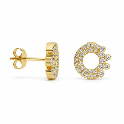 Golden Celeste Crescent Cluster Earrings product image 6