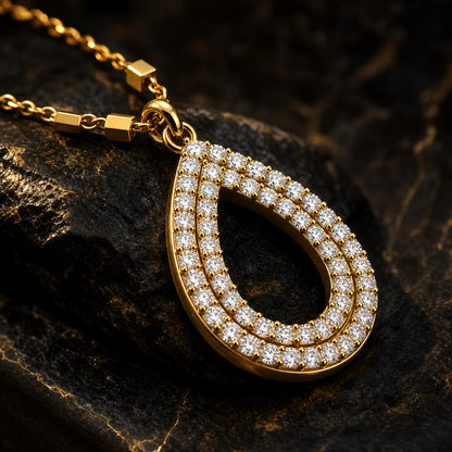 Golden Celeste Dewdrop Pendant design detail