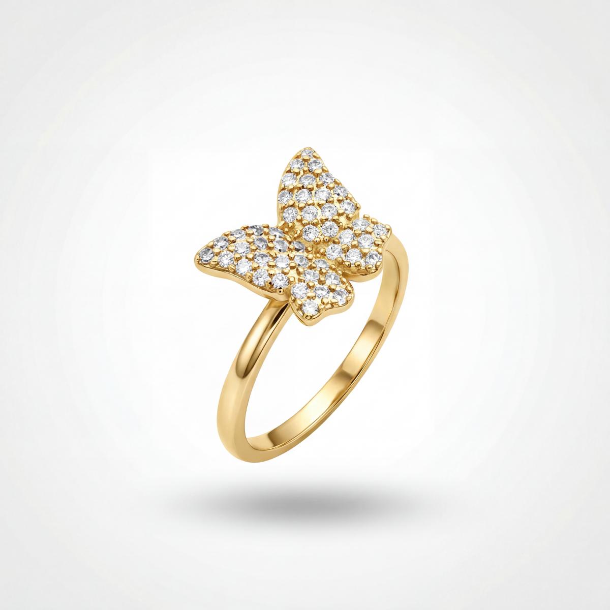 Golden Crystal Butterfly Ring product image 1
