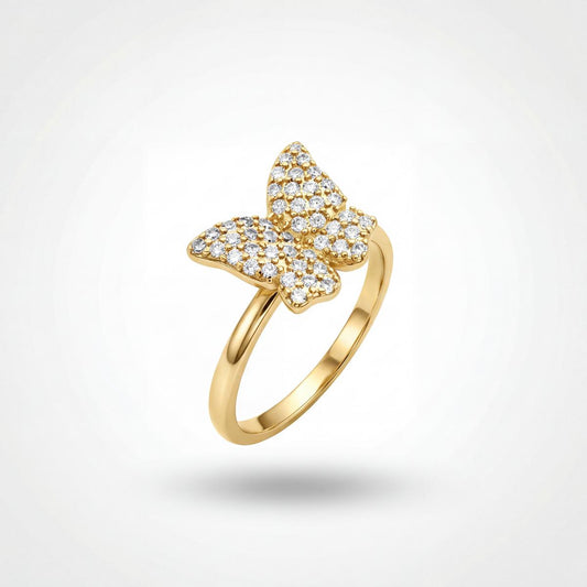 Golden Crystal Butterfly Ring product image 1