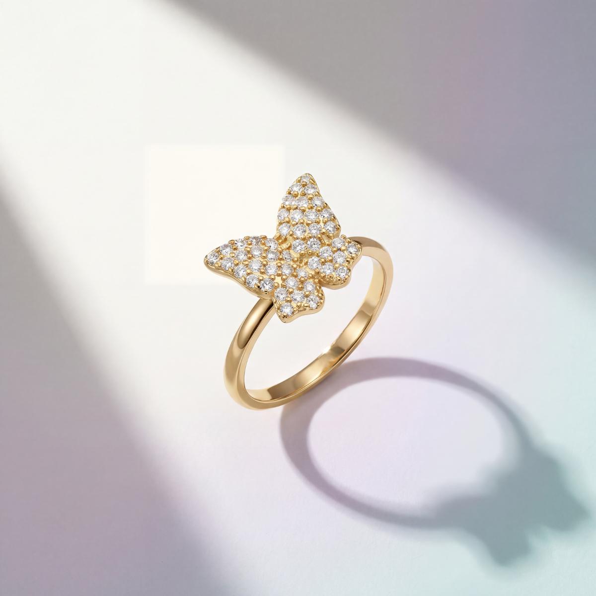 Golden Crystal Butterfly Ring product image 2