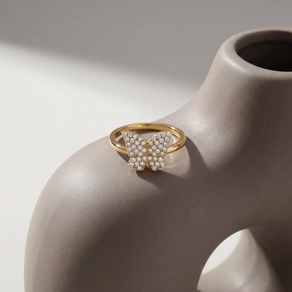 Golden Crystal Butterfly Ring product image 3