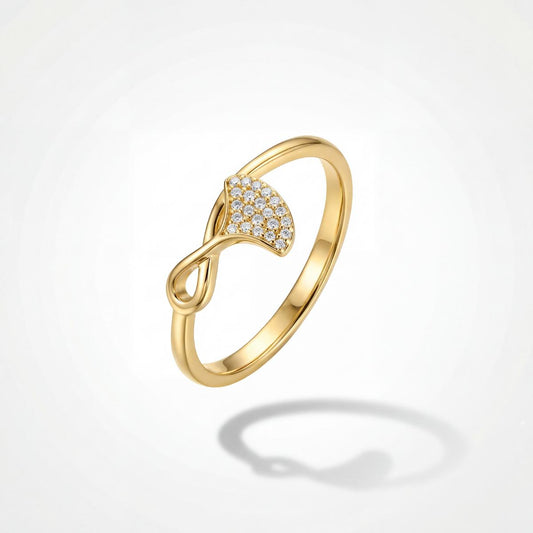 Golden Crystal Leaf Ring product image 1