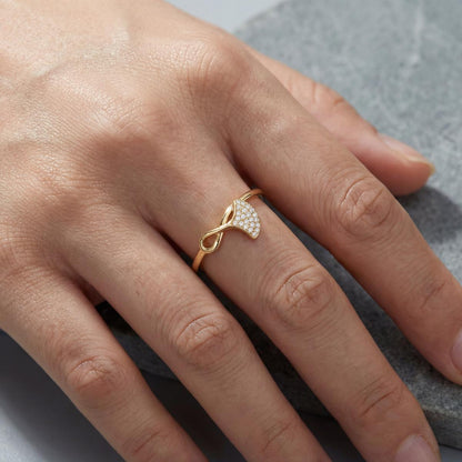 Golden Crystal Leaf Ring product image 5
