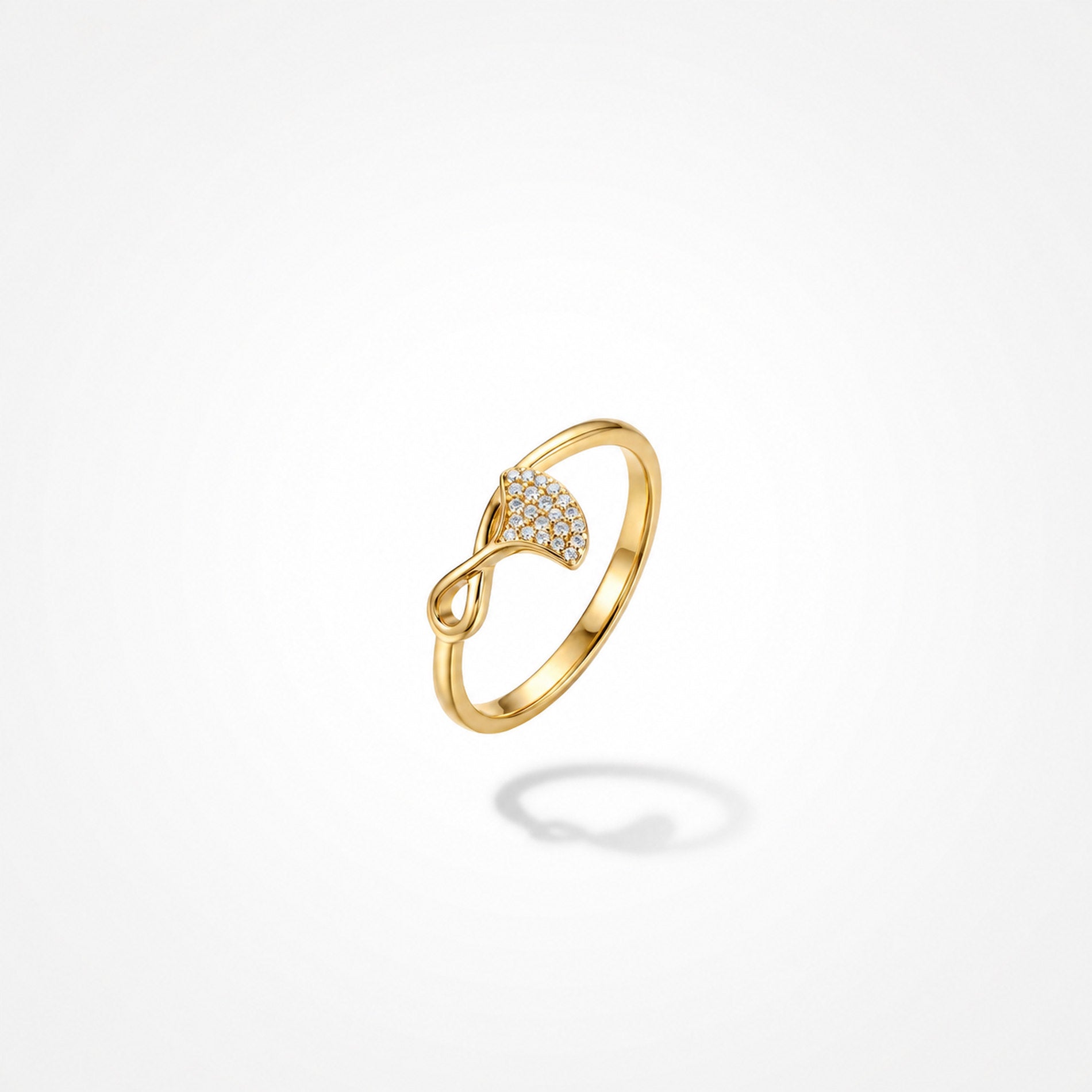 Golden Crystal Leaf Ring product image 7