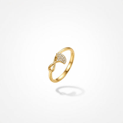 Golden Crystal Leaf Ring product image 7
