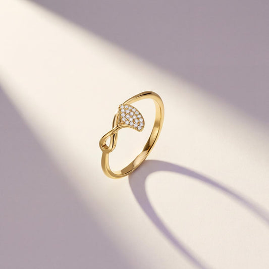 Golden Crystal Leaf Ring product image 2