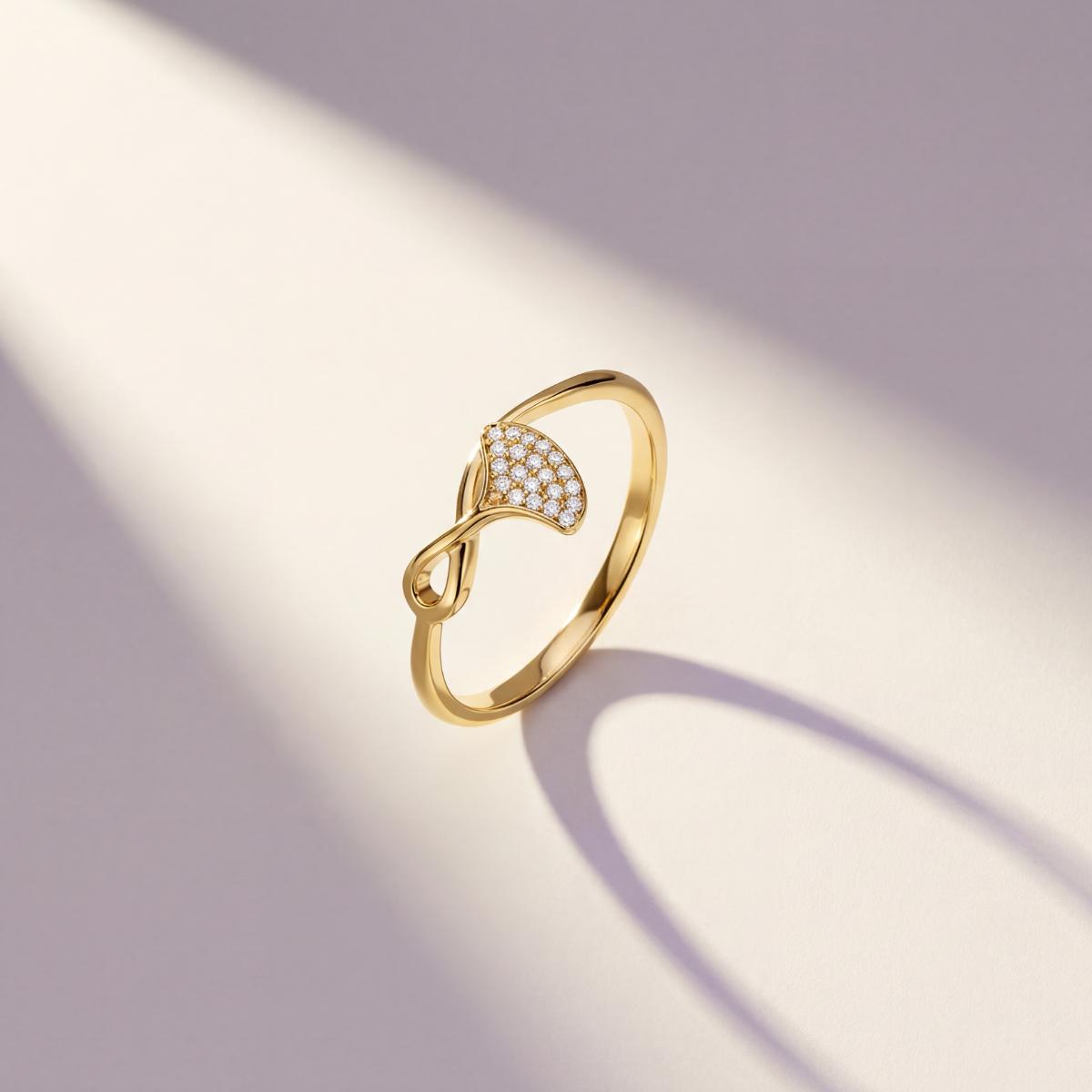 Golden Crystal Leaf Ring product image 2