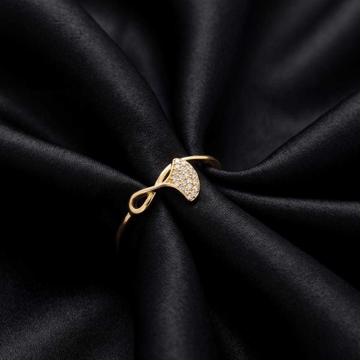 Golden Crystal Leaf Ring product image 3
