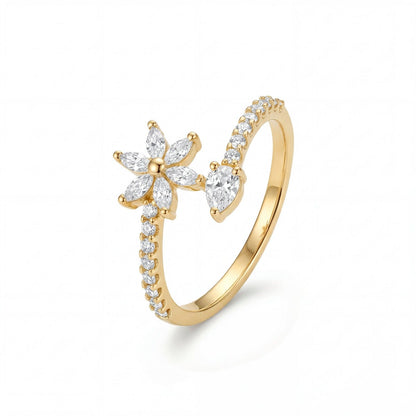 Golden Adjustable Daisy Bloom Ring product image 1