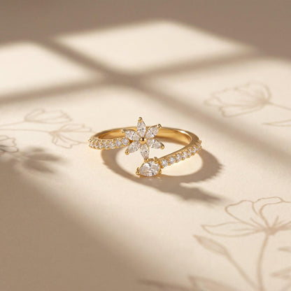 Golden Adjustable Daisy Bloom Ring product image 2