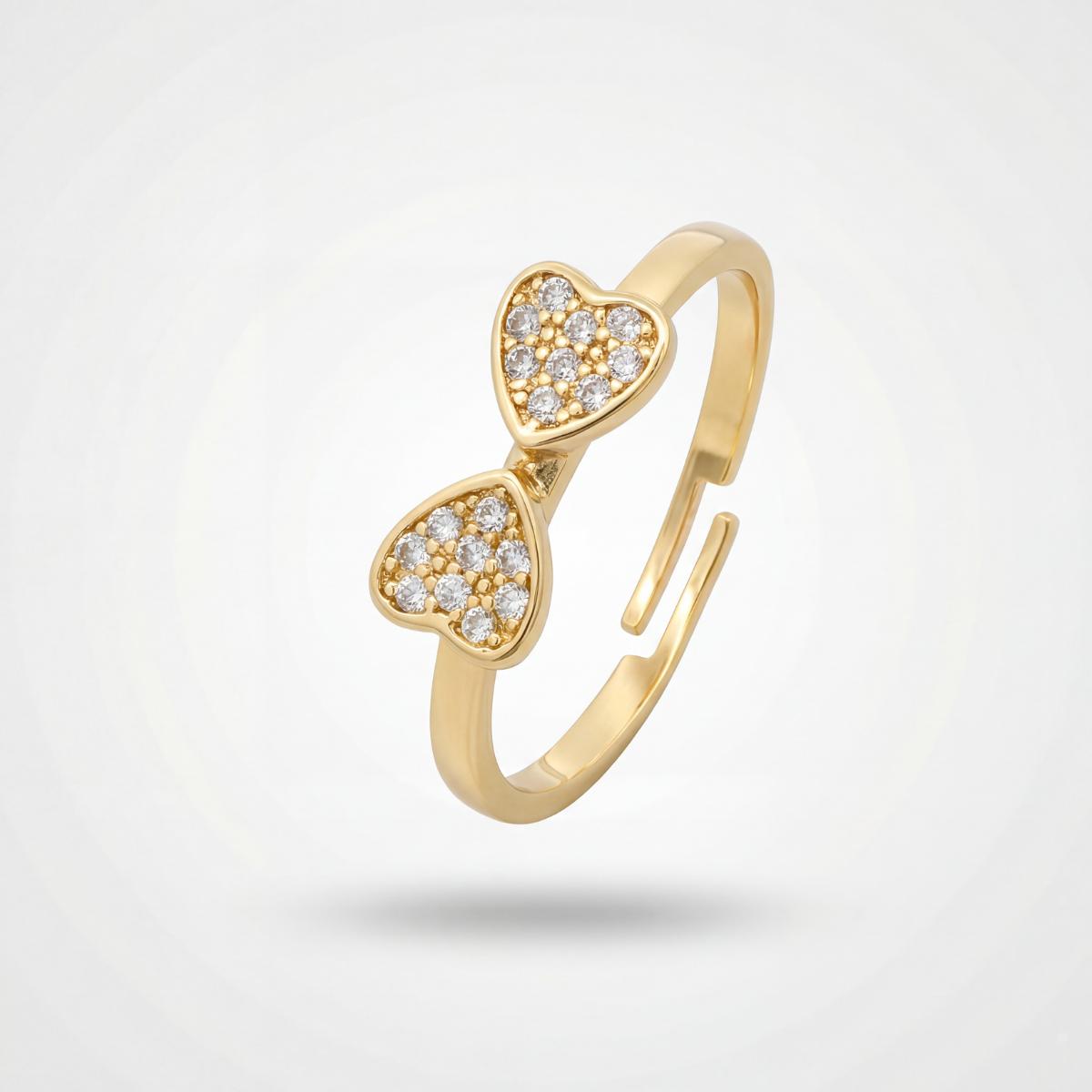 Golden Adjustable Double Love Ring product image 1