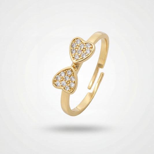 Golden Adjustable Double Love Ring product image 1
