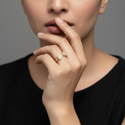 Golden Adjustable Double Love Ring product image 7