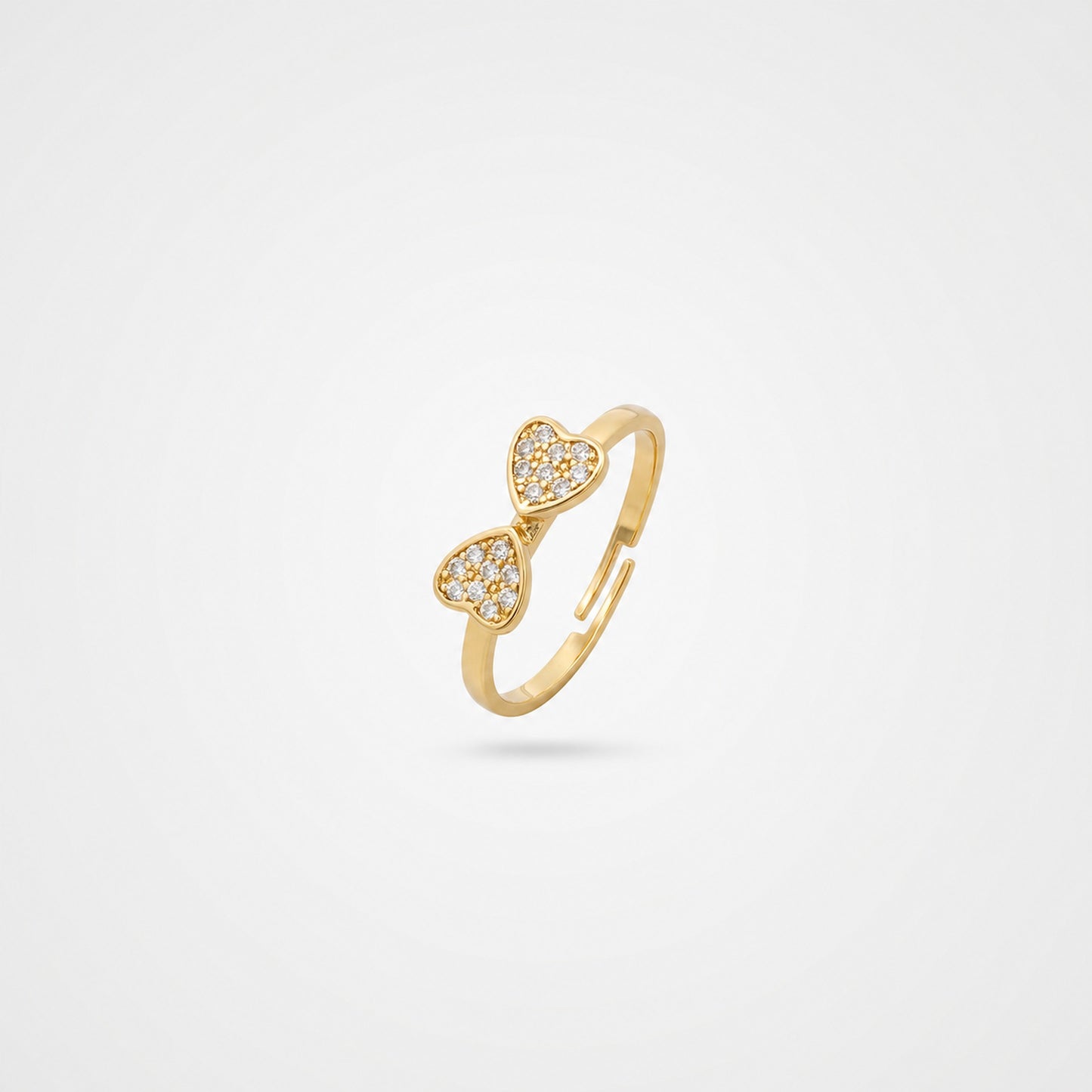 Golden Adjustable Double Love Ring product image 2