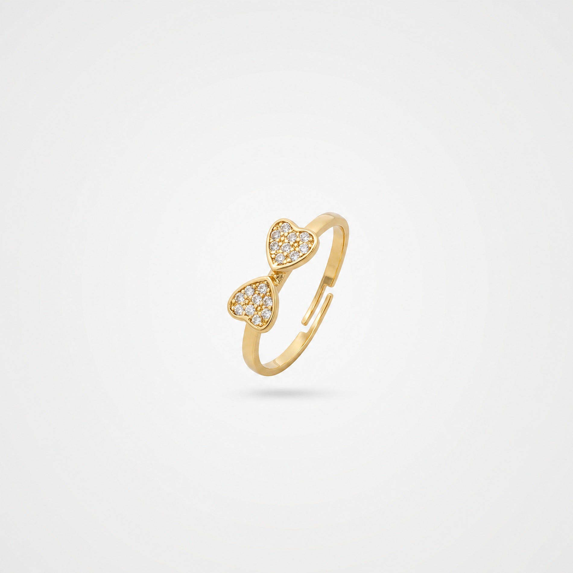 Golden Adjustable Double Love Ring product image 2