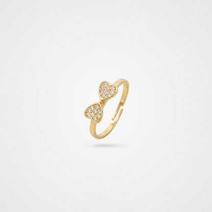 Golden Adjustable Double Love Ring product image 2