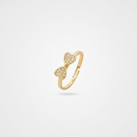 Golden Adjustable Double Love Ring product image 2