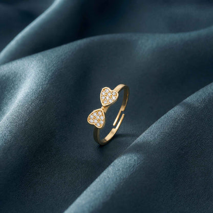 Golden Adjustable Double Love Ring product image 4