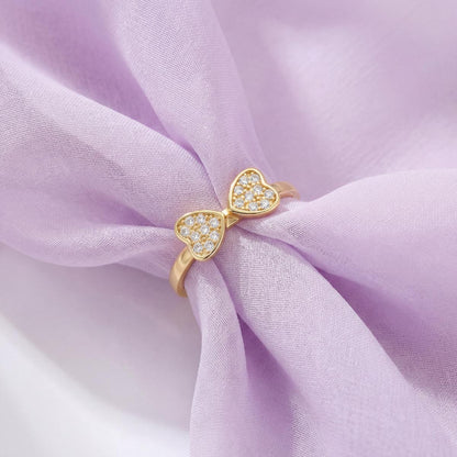 Golden Adjustable Double Love Ring product image 3