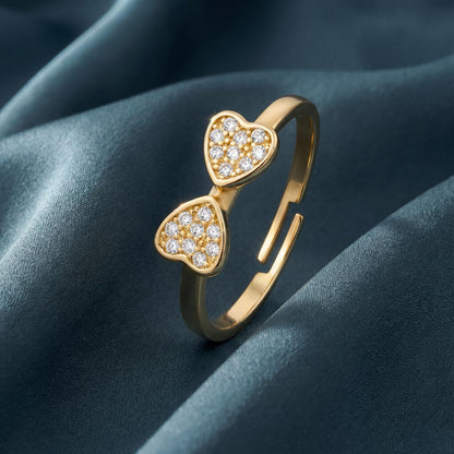 Golden Adjustable Double Love Ring product image 5