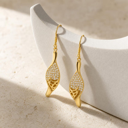 Golden Evara Filigree Leaf Earrings product image 4