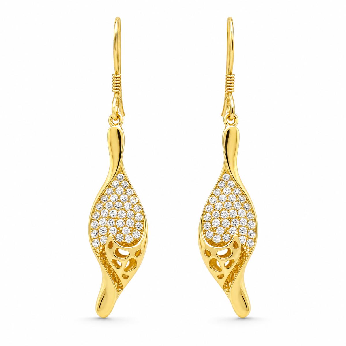 Golden Evara Filigree Leaf Earrings product image 1