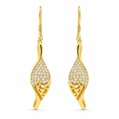 Golden Evara Filigree Leaf Earrings product image 1