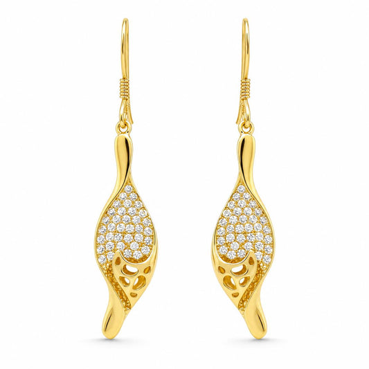 Golden Evara Filigree Leaf Earrings product image 1