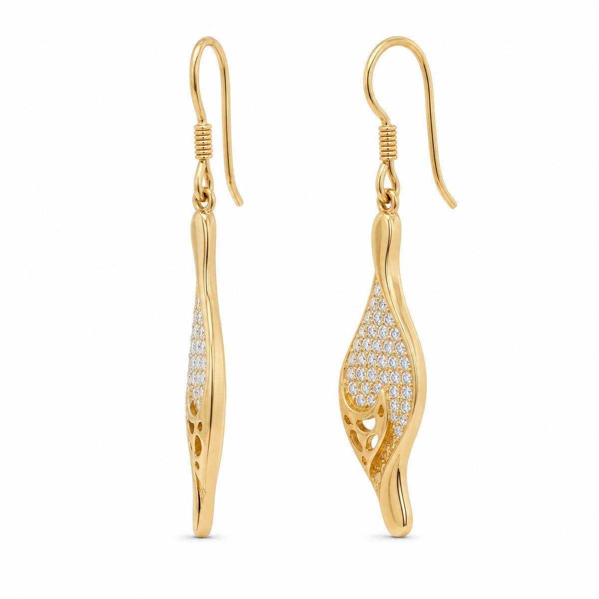Golden Evara Filigree Leaf Earrings product image 3