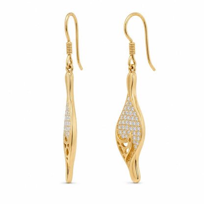 Golden Evara Filigree Leaf Earrings product image 3