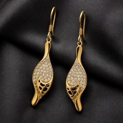 Golden Evara Filigree Leaf Earrings product image 6