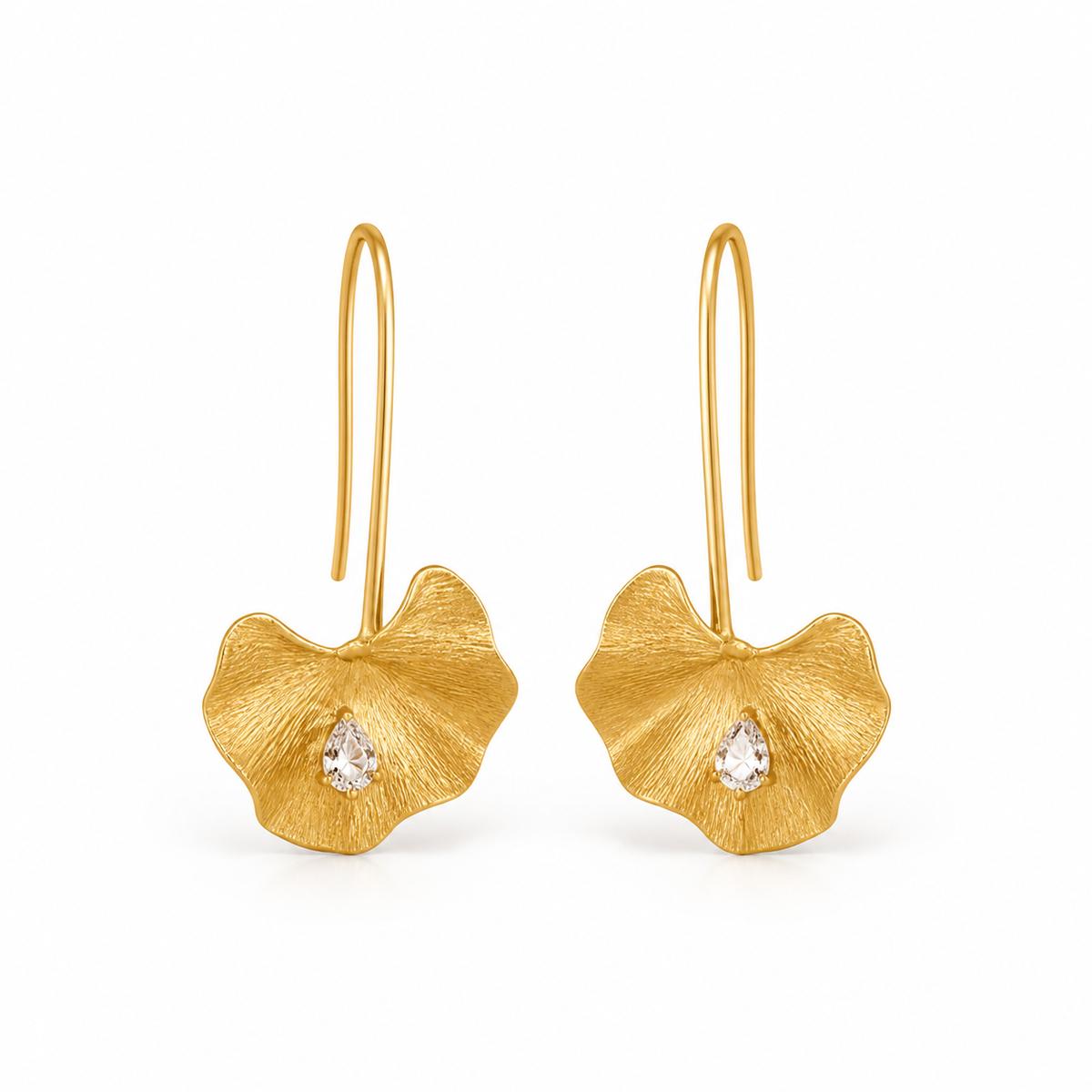Golden Evara Flower Hook Earrings product image 1