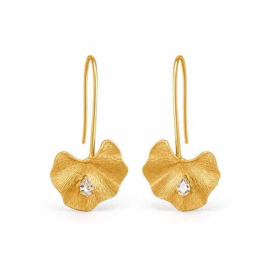 Golden Evara Flower Hook Earrings product image 1