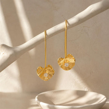Golden Evara Flower Hook Earrings product image 4
